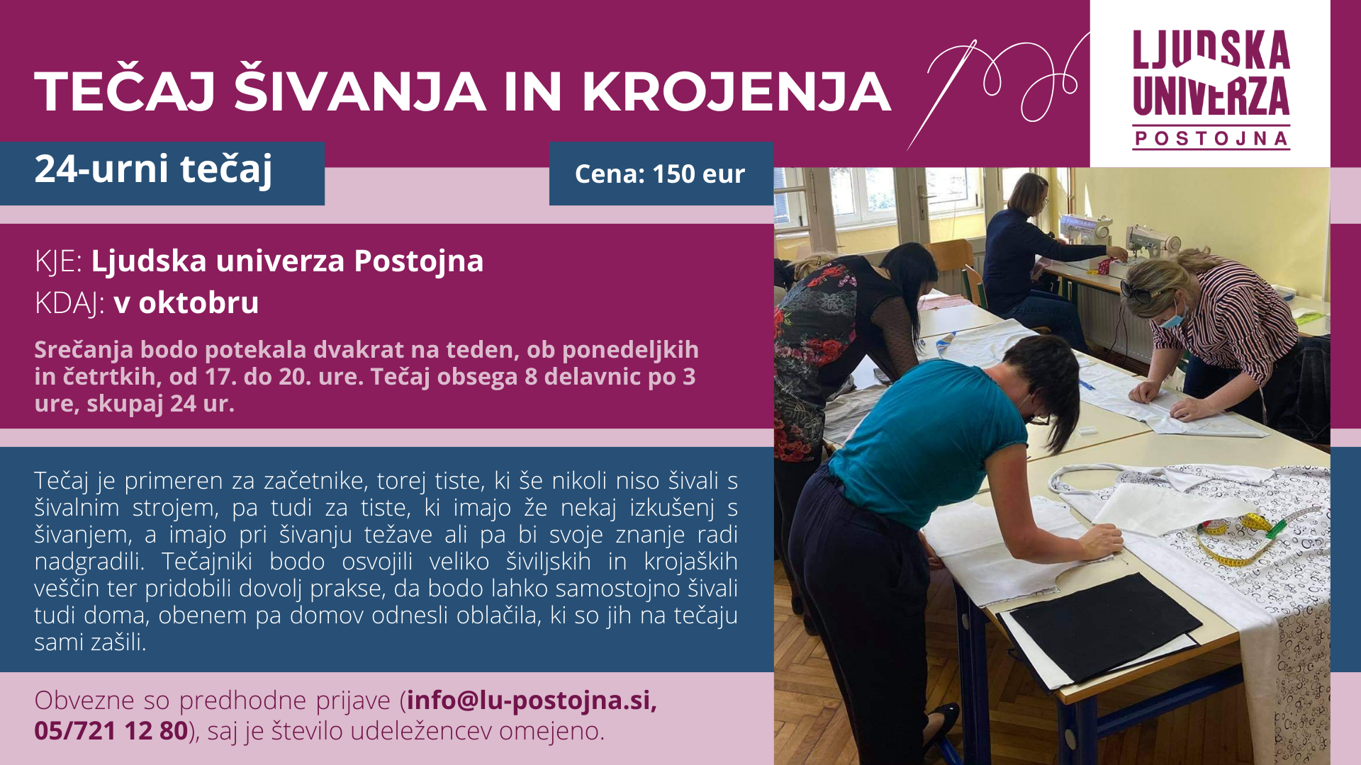 tečaj šivanja in krojenja